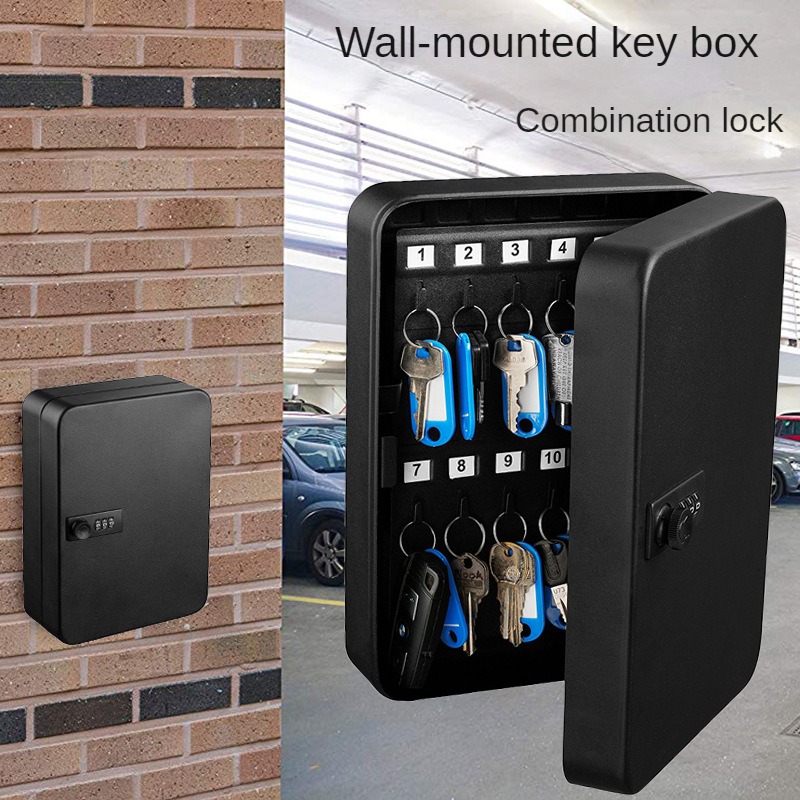 Sports Equipment Organizer Garage - All-Steel Password Lock Key Box, parede